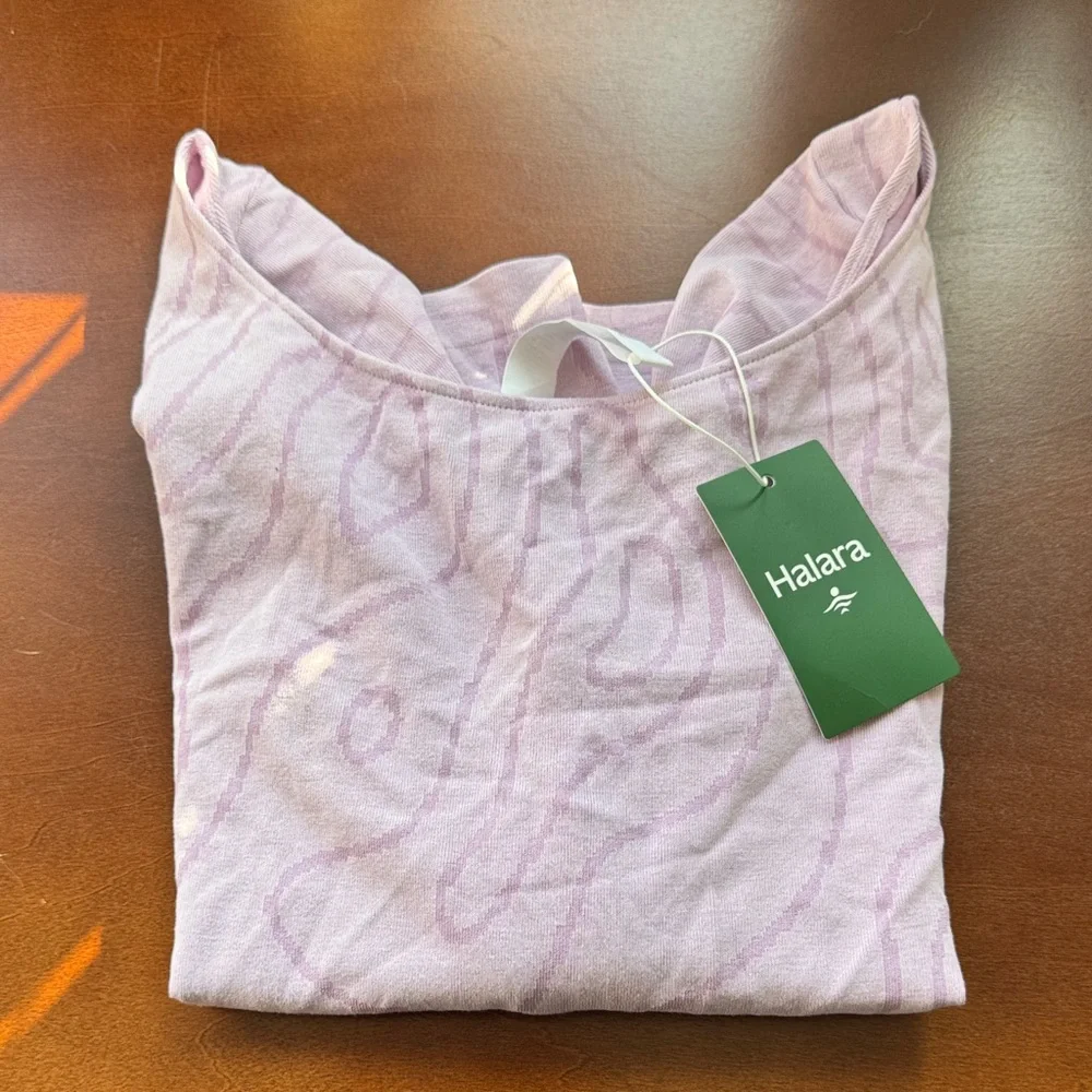 NWT HALARA Lilac Patterned Long Sleeve Top - Picture 1 of 3